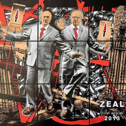 Gilbert & George "Scapegoating Pictures: Zeal" Poster. 2014. Image © Nonsuch Editions.